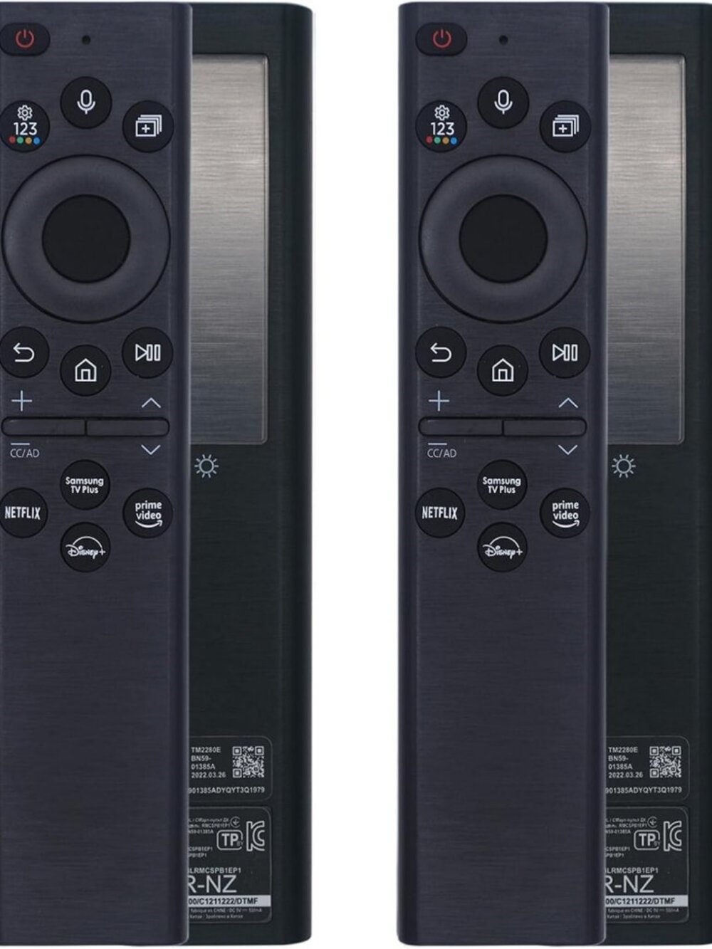 2 Pack Solar Voice Remote for Smart TVs, USB-C Rechargeable Bluetooth Control
